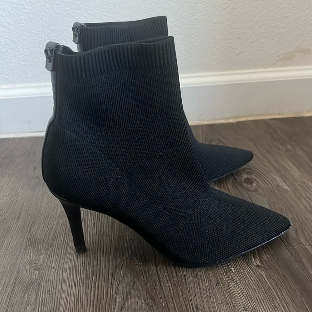 Black, short heeled boots.
